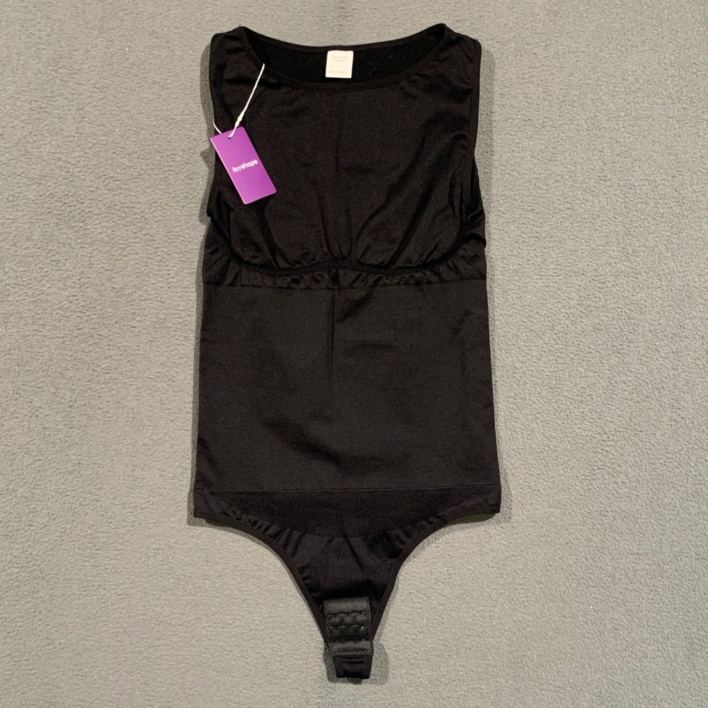 heyshape Bodysuit Women Large Black Sleeveless Tummy Control Shapewear Thong New